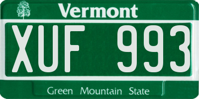 VT license plate XUF993