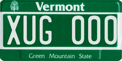VT license plate XUG000