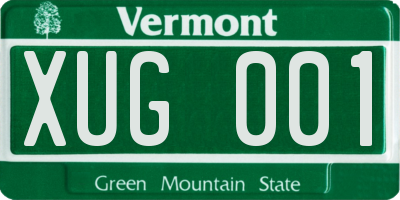 VT license plate XUG001