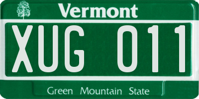 VT license plate XUG011