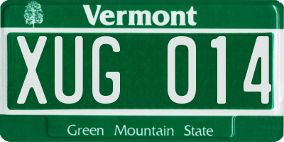VT license plate XUG014