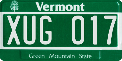 VT license plate XUG017