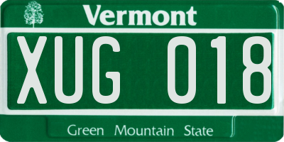 VT license plate XUG018