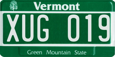 VT license plate XUG019