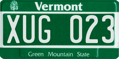 VT license plate XUG023