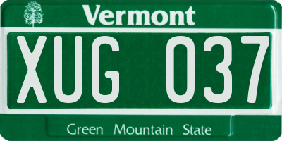 VT license plate XUG037