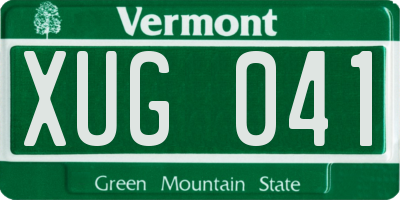 VT license plate XUG041