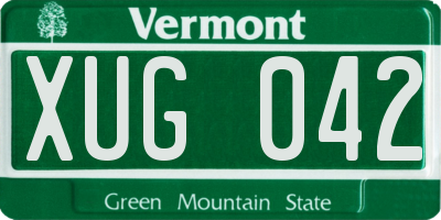 VT license plate XUG042