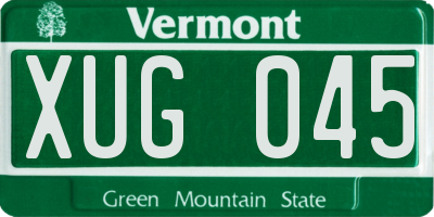 VT license plate XUG045