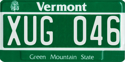 VT license plate XUG046