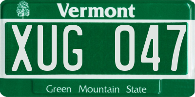 VT license plate XUG047