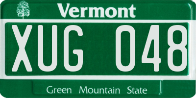 VT license plate XUG048