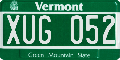 VT license plate XUG052