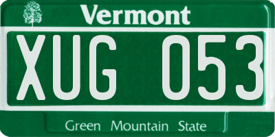 VT license plate XUG053