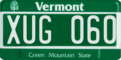 VT license plate XUG060