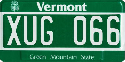 VT license plate XUG066