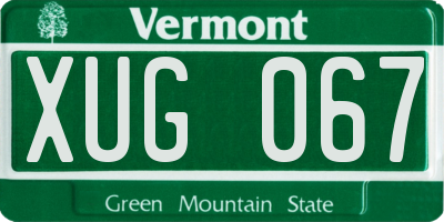 VT license plate XUG067