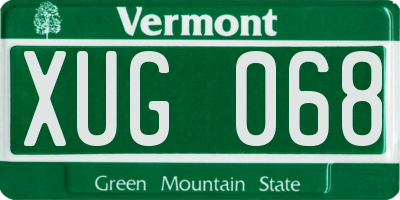VT license plate XUG068