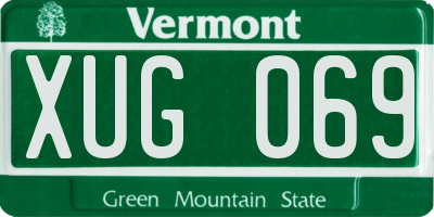VT license plate XUG069