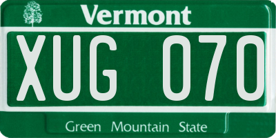 VT license plate XUG070