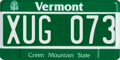 VT license plate XUG073