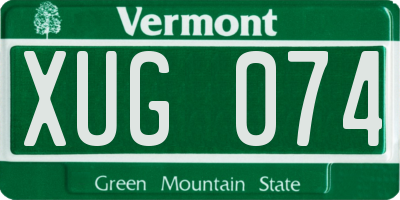 VT license plate XUG074