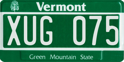 VT license plate XUG075