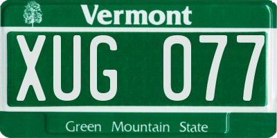 VT license plate XUG077