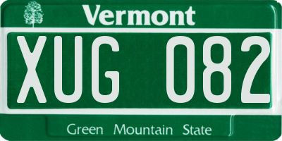 VT license plate XUG082