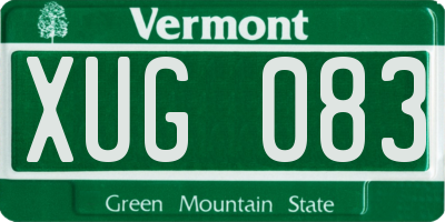 VT license plate XUG083