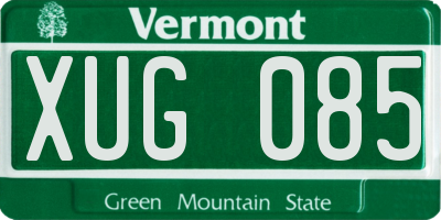 VT license plate XUG085