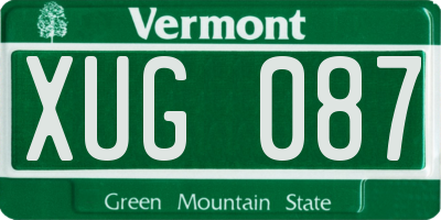 VT license plate XUG087