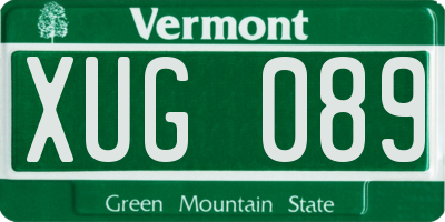 VT license plate XUG089