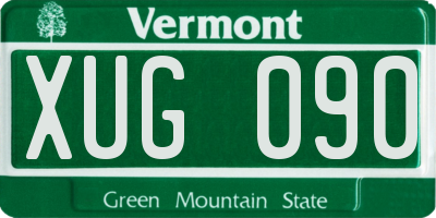 VT license plate XUG090
