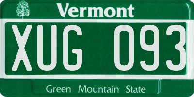 VT license plate XUG093