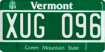 VT license plate XUG096