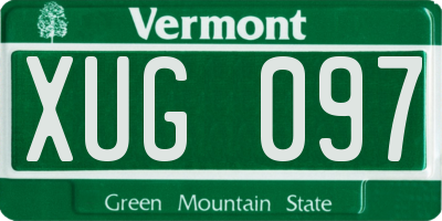VT license plate XUG097