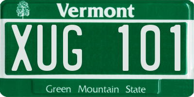 VT license plate XUG101