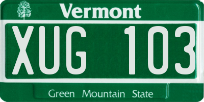 VT license plate XUG103