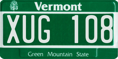 VT license plate XUG108