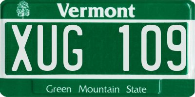 VT license plate XUG109