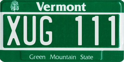 VT license plate XUG111