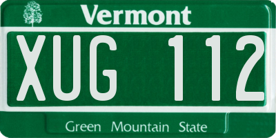 VT license plate XUG112