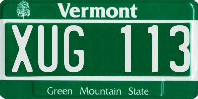 VT license plate XUG113