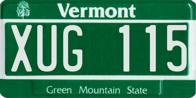 VT license plate XUG115