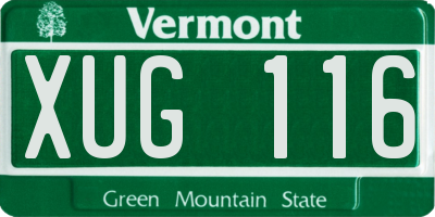 VT license plate XUG116
