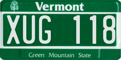 VT license plate XUG118