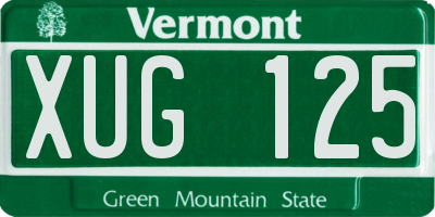 VT license plate XUG125
