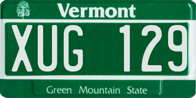 VT license plate XUG129