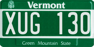 VT license plate XUG130